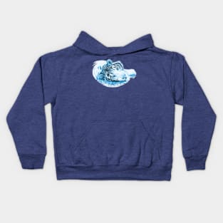 Blue water tiger - a symbol of 2022 Kids Hoodie